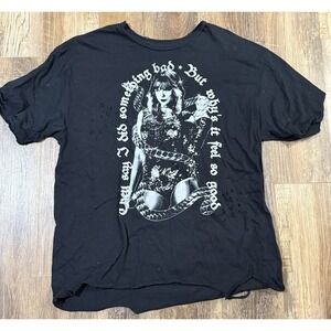 Taylor Swift Black Graphic Button Down Shirt